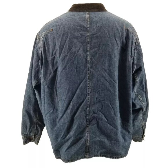 Vintage Marithe Francois Girbaud Trucker Chore Jean Jacket Corduroy Collar  Sz L - Picture 2 of 13